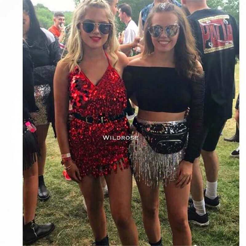 Show Sequin Fringed Dress
