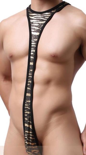 Men's Zebra Stripe One Piece Swimsuit