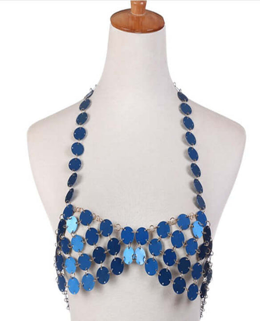 Shiny Metal Top (Blue, Pink, Gold)