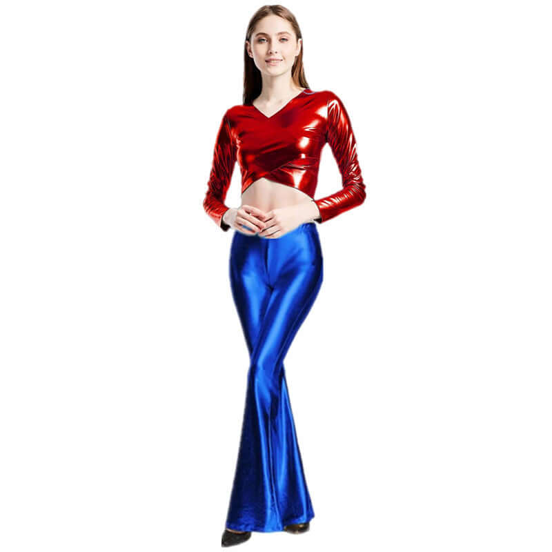 Metallic Glitter Bell Bottoms