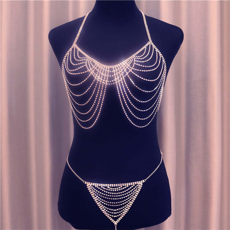 Rhinestone Body Chain Outfit Or Pieces