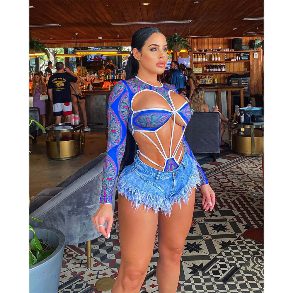 Hollow Patterned Bodysuit