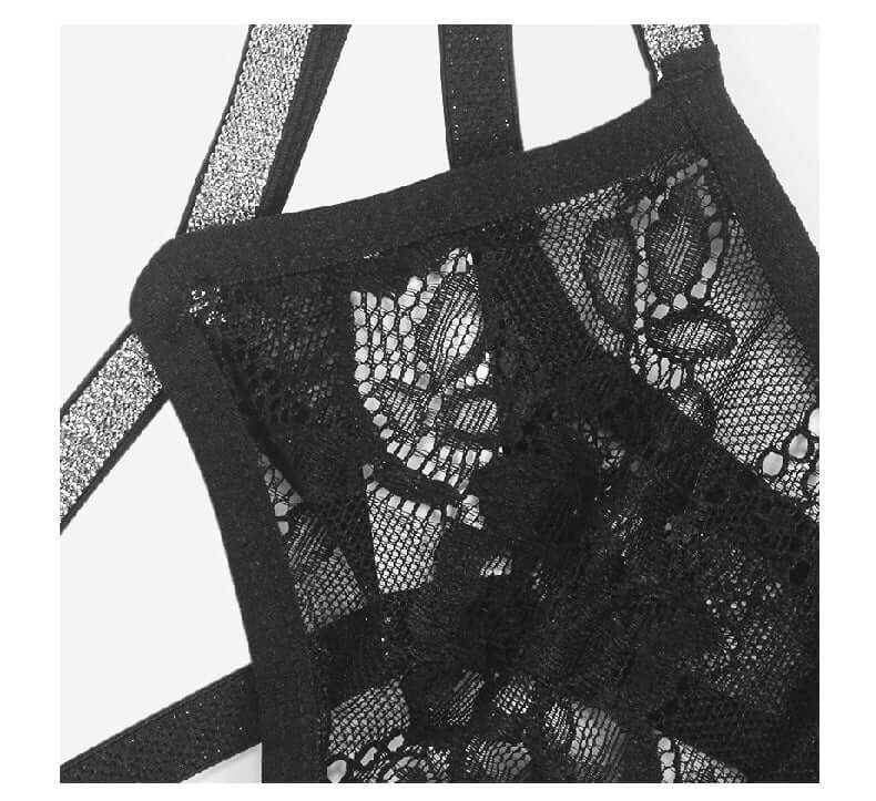 Double Down Rhinestone Lace Thong