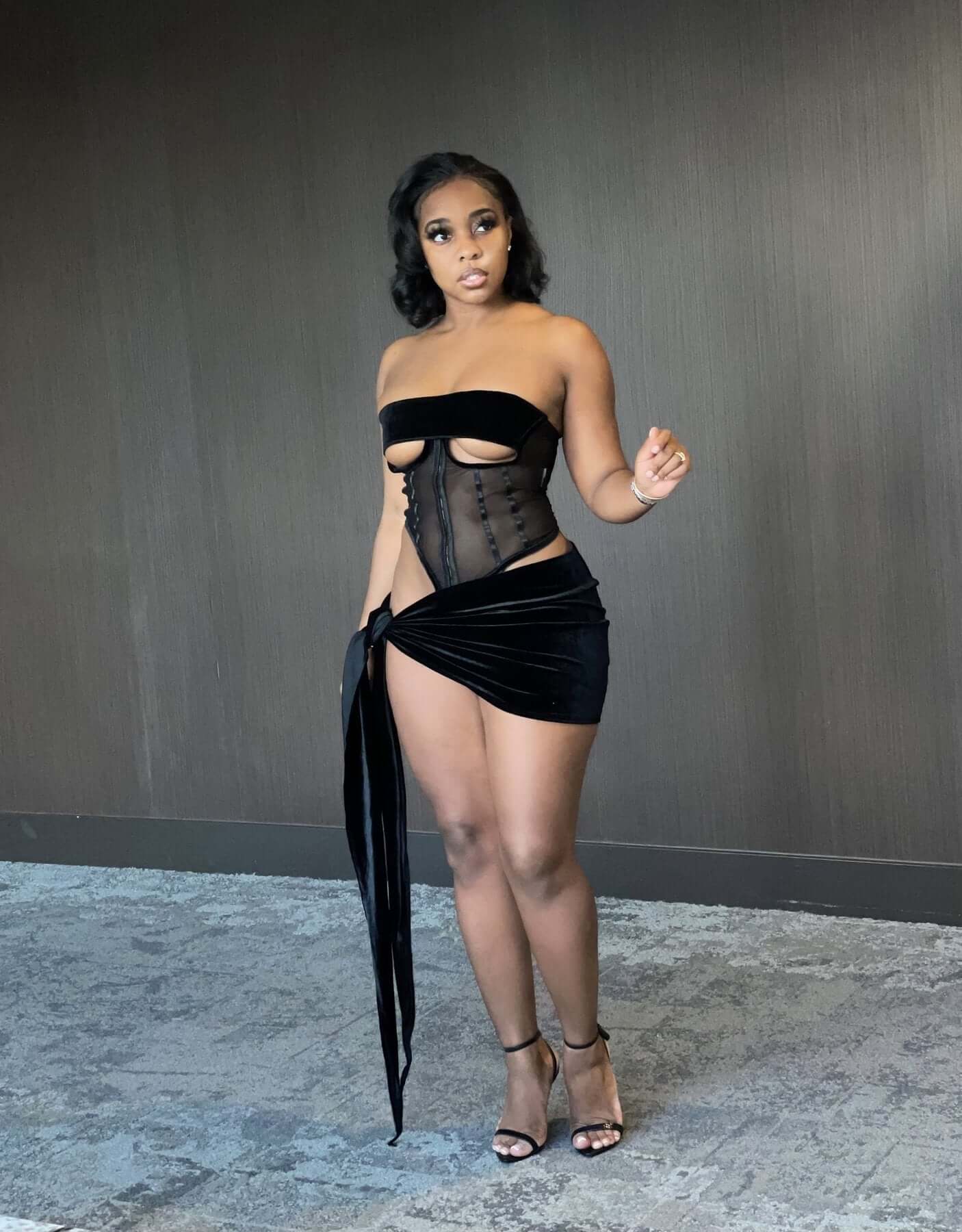 Women's Mesh Midsection Dress