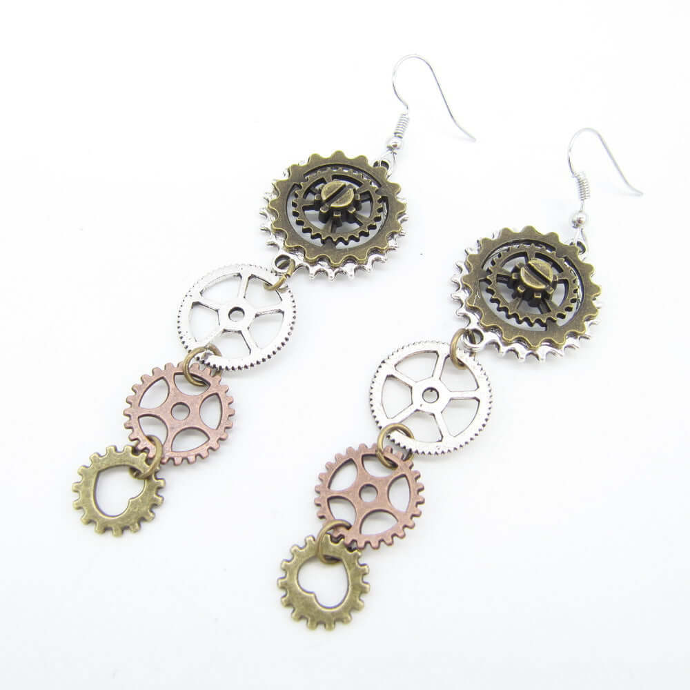 Retro Gear Earrings Steampunk