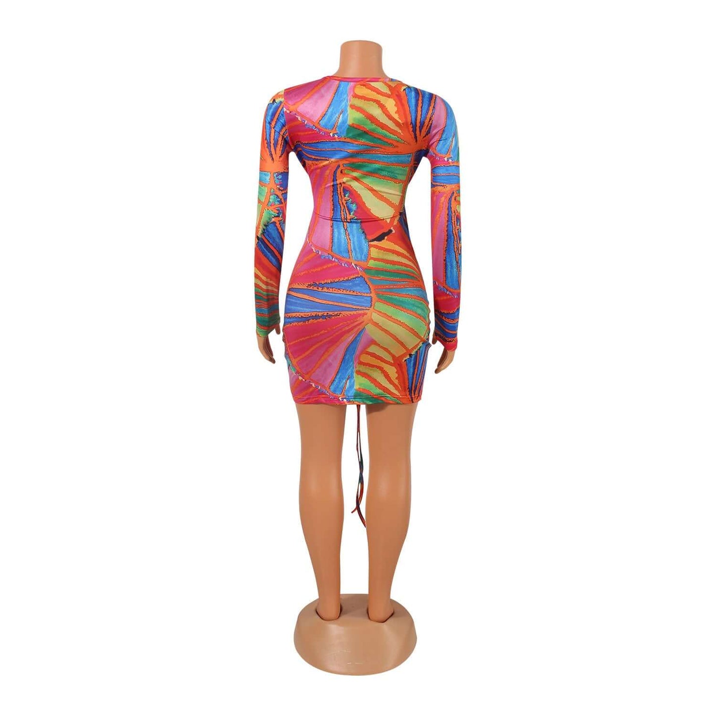 Pleated Low-Waist Dress Open Mid Section
