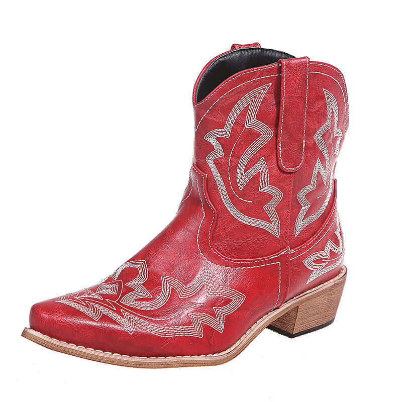 Wedge Heel Cowgirl Boots