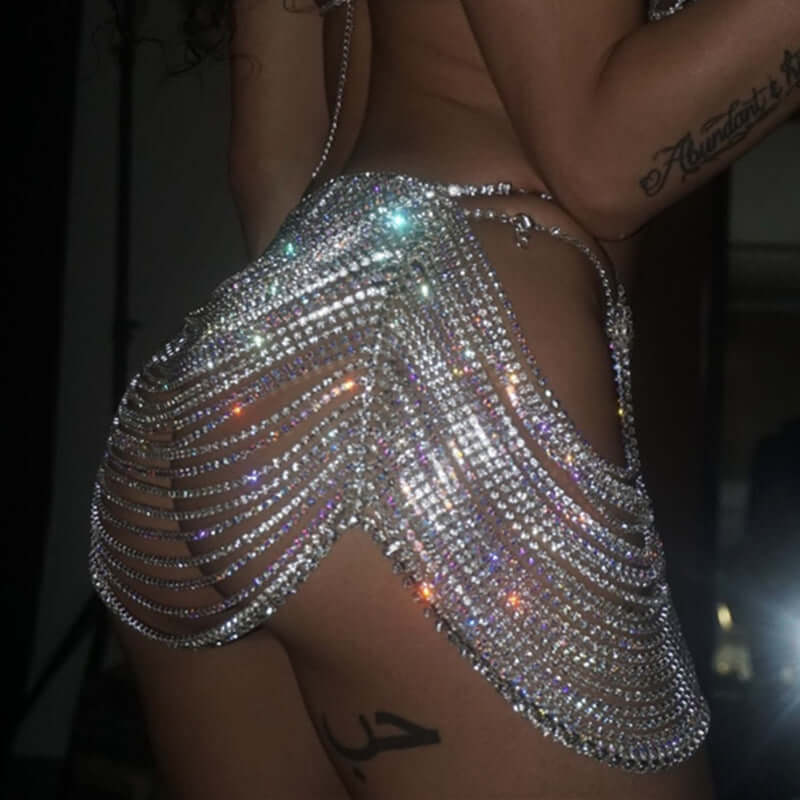 Gold or Silver Rhinestone Body Chain (Set or Separate)