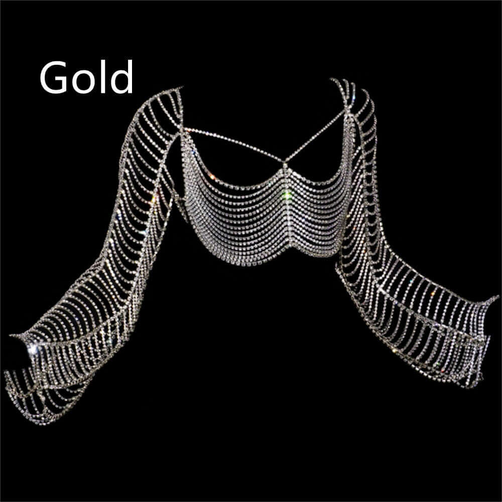 Gold or Silver Rhinestone Body Chain (Set or Separate)