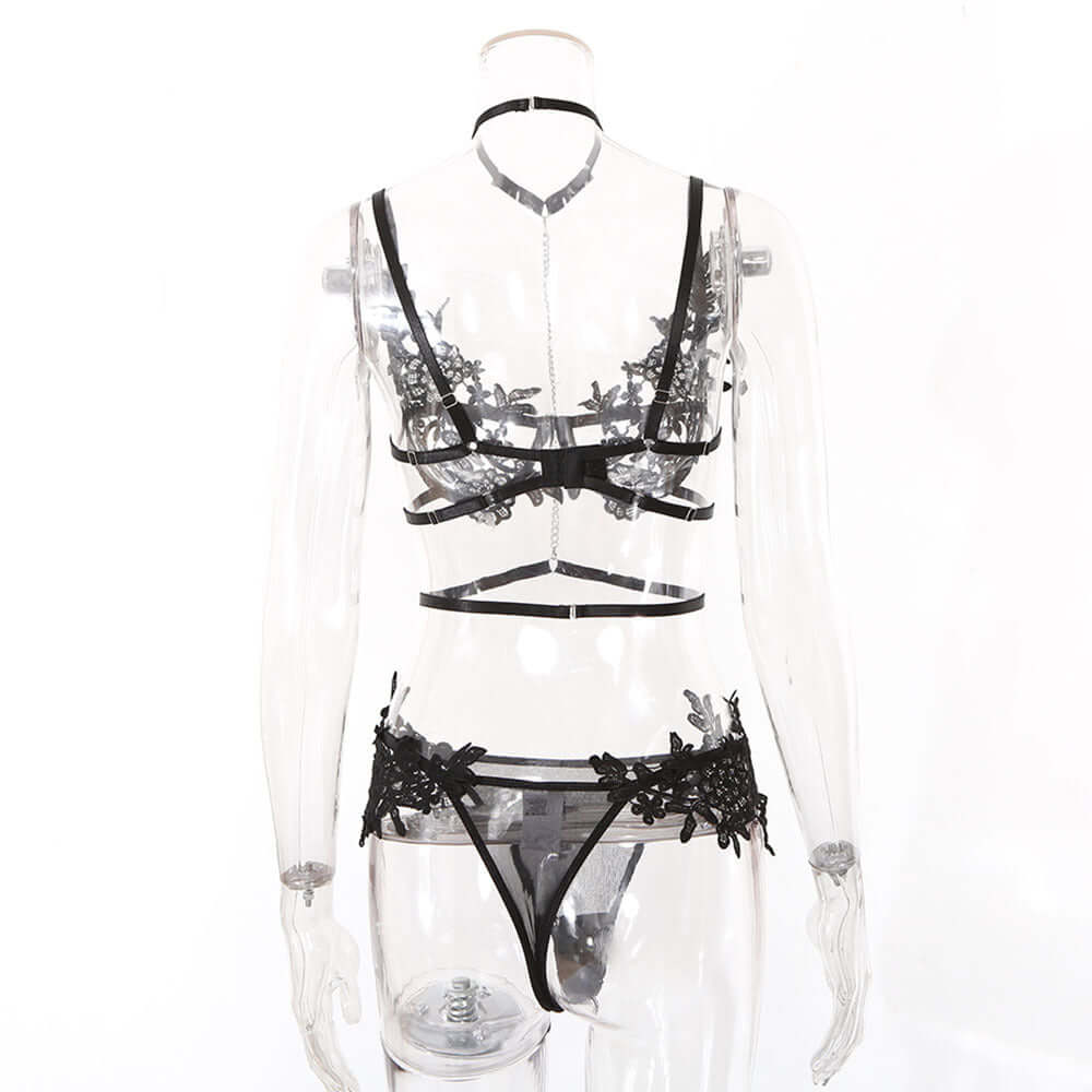 Floral With Chain Lingerie Set