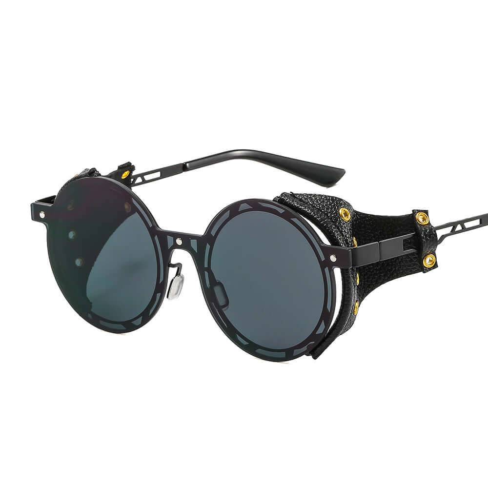 Metal Punk Steam Round-frame Sunglasses