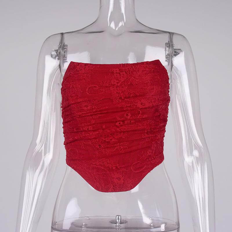 Lace Herringbone Corset Top