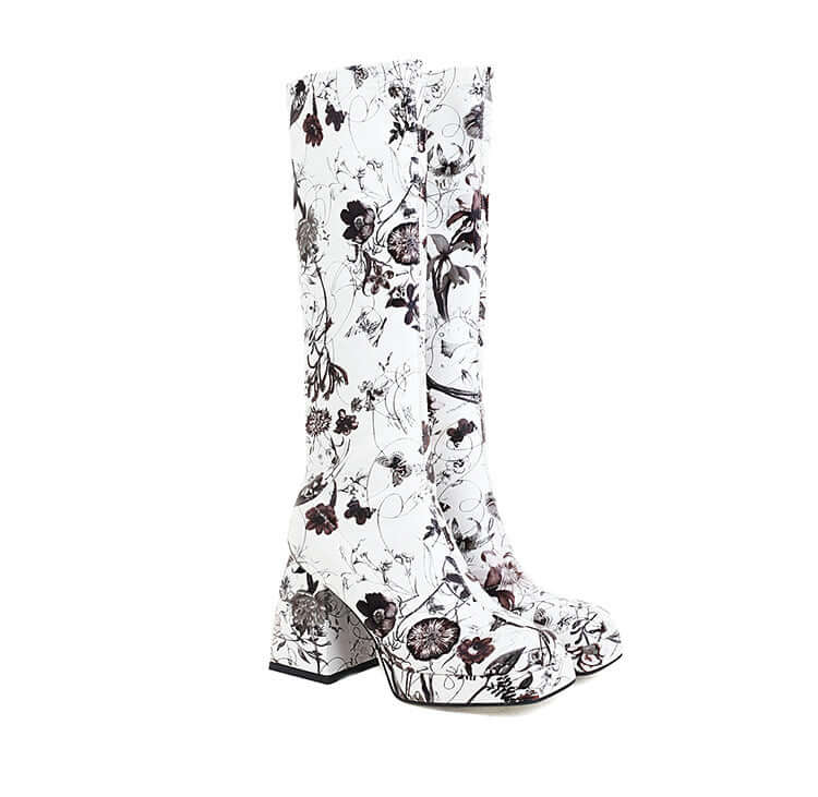 Square Toe Knee Boots