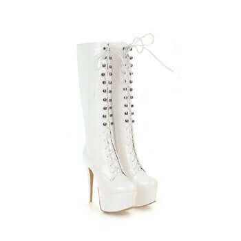 Super High Heel Lace Boots