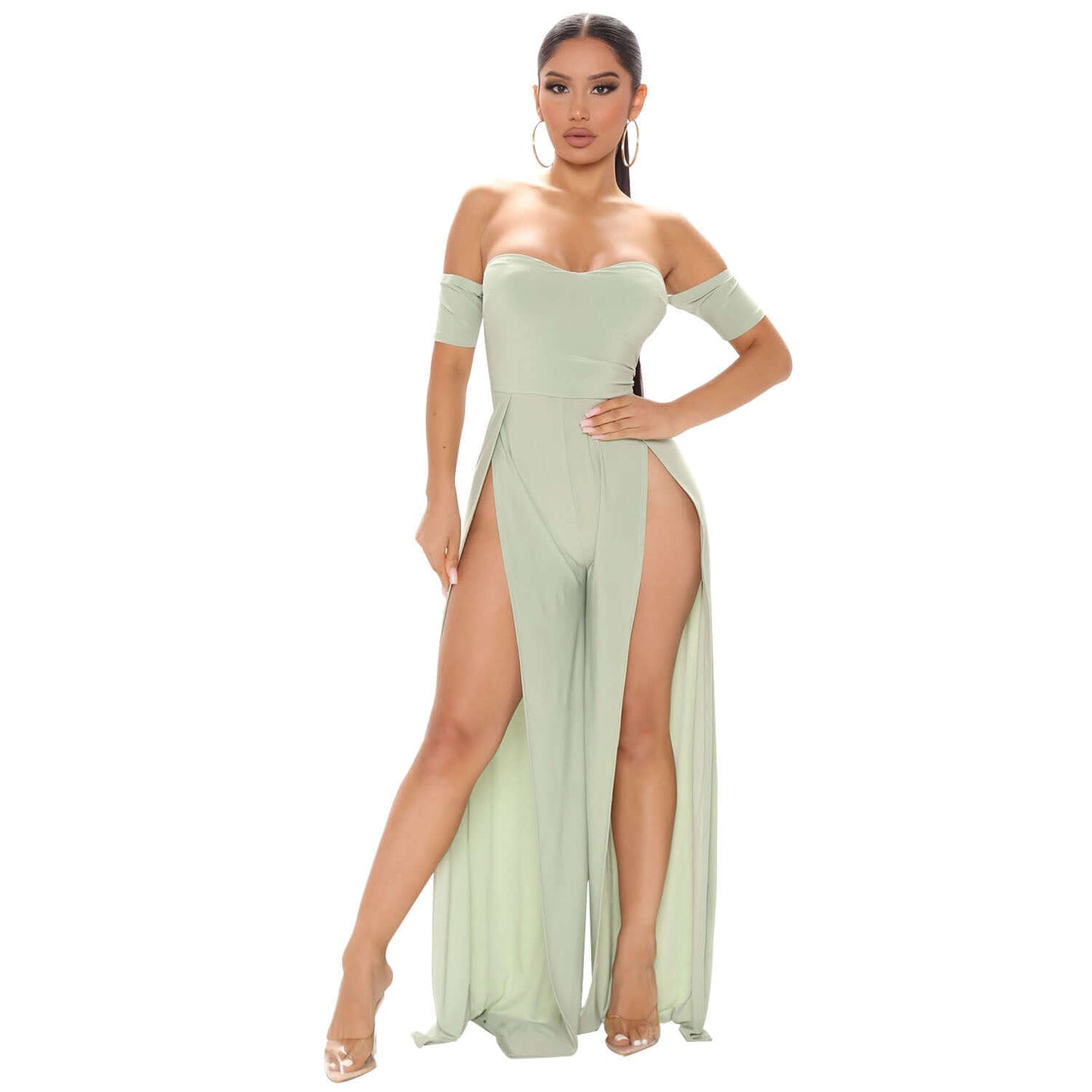 Mesh Print Bodysuit Dress