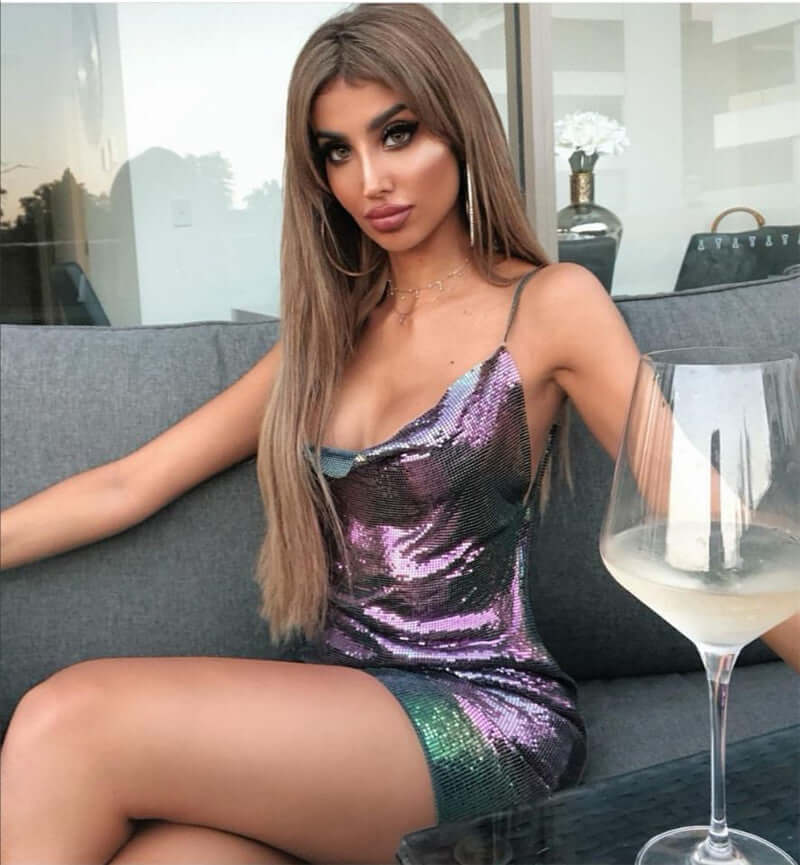Sexy Metallic Slit Dress