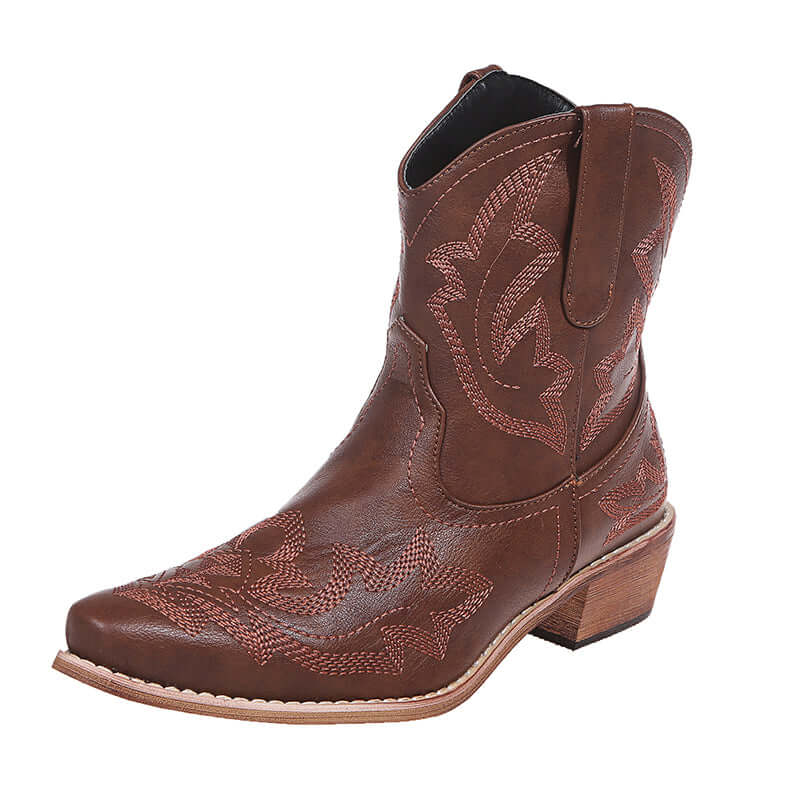 Wedge Heel Cowgirl Boots