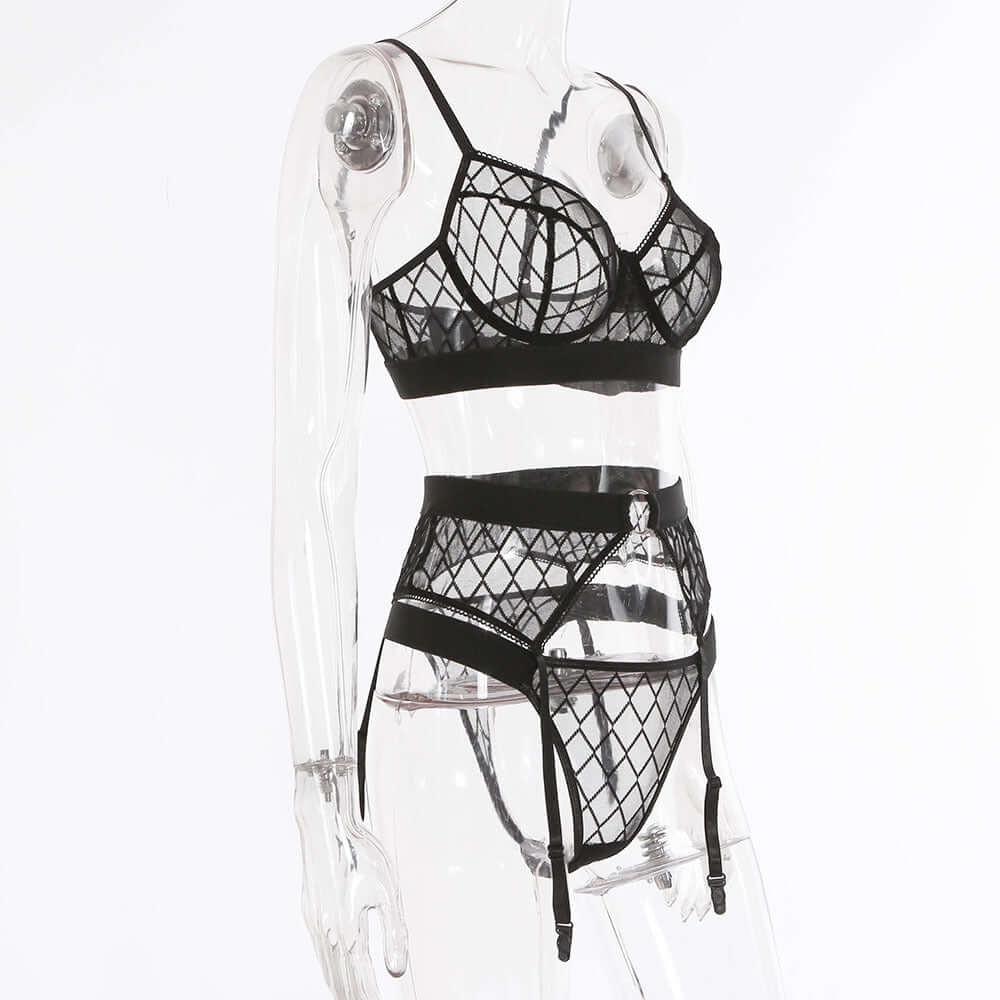 Three-piece Mesh Set with Girdle