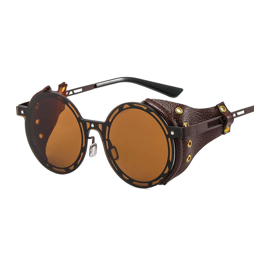 Metal Punk Steam Round-frame Sunglasses