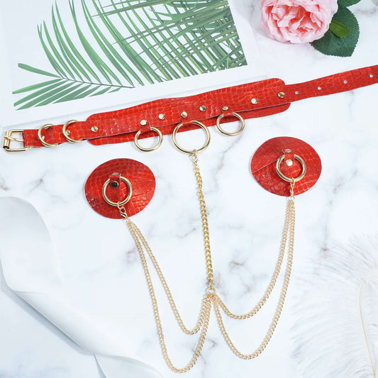 Neck Collar Pasties Chain Set