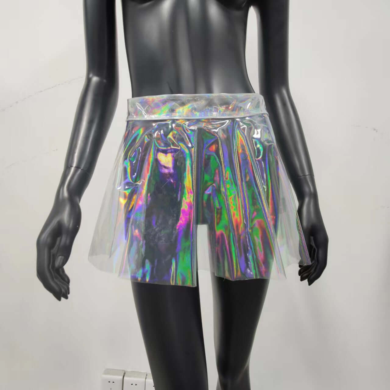 See Through Metallic Mini Skirt