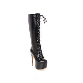Super High Heel Lace Boots