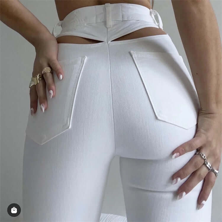 Opened Hip Flared Pants