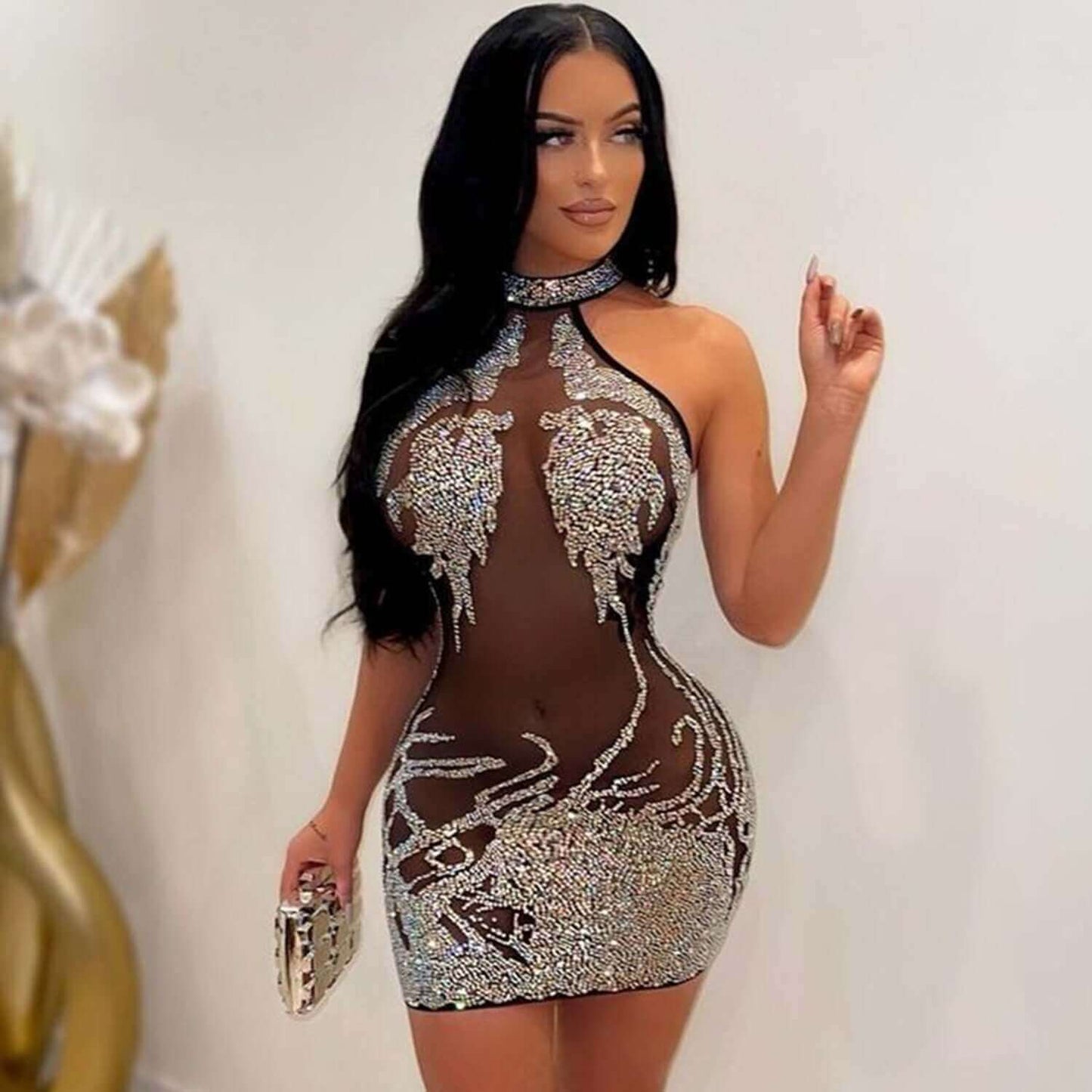 Flashy See-Through Dress