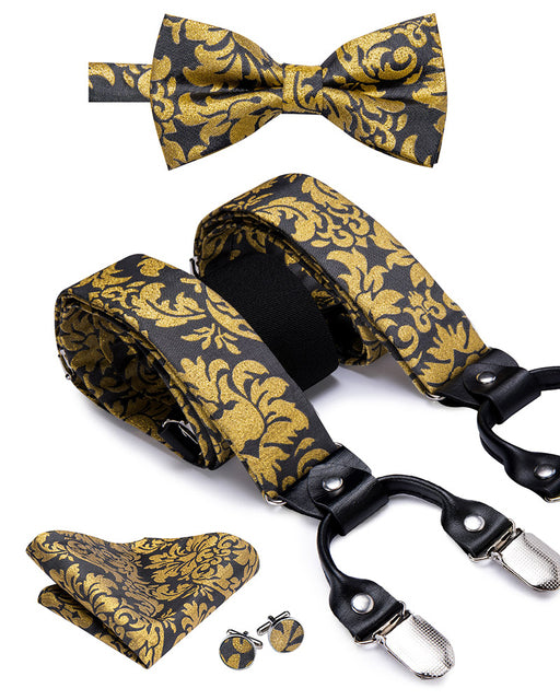 Silk Suspender Set with Cufflinks, Pocket Square and Bowtie