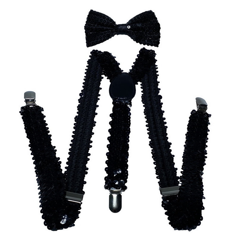 Sequin Suspenders and Bow Tie