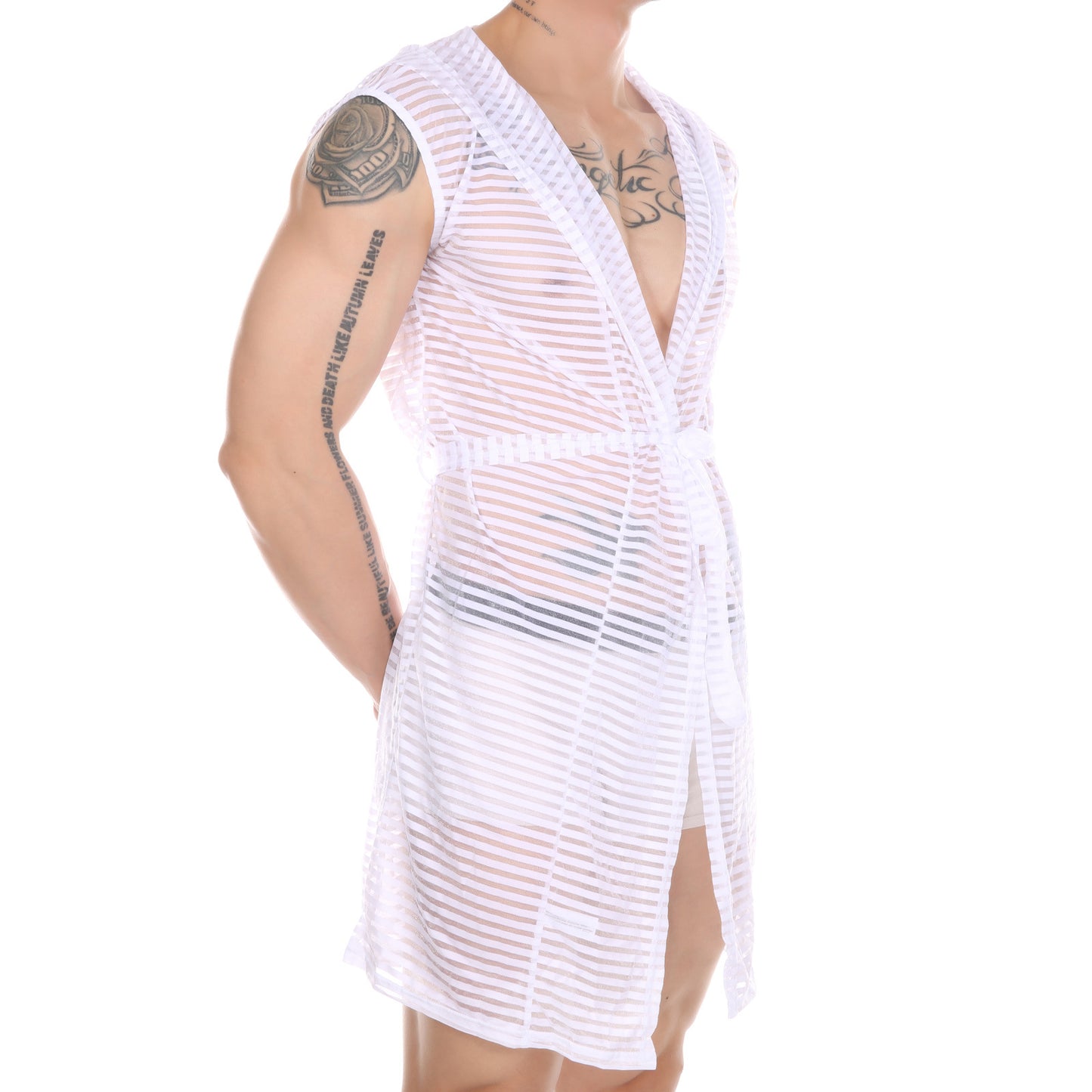 Hooded Mesh Bathrobe