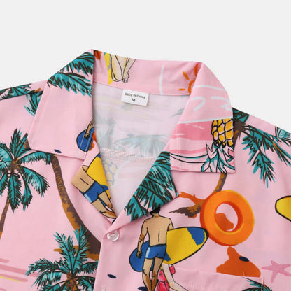 Vintage Beach Floral Casual Button Down