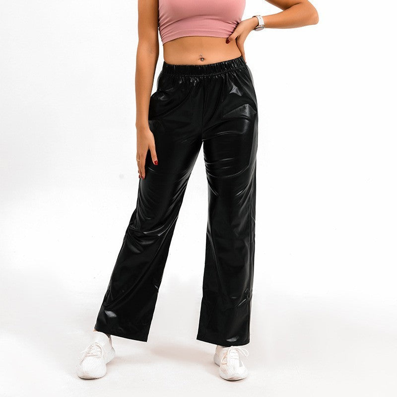 Metallic PU Festival Pants