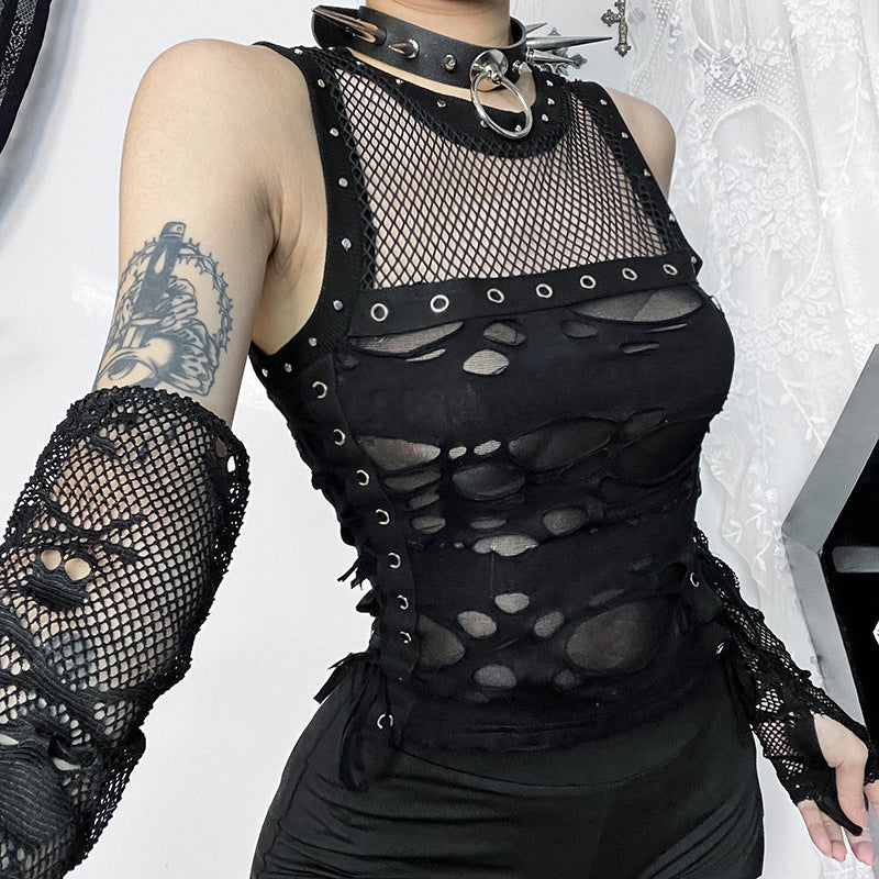 Punk Goth Mesh Top