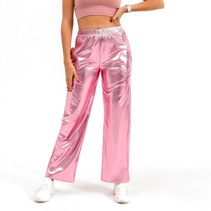 Metallic PU Festival Pants