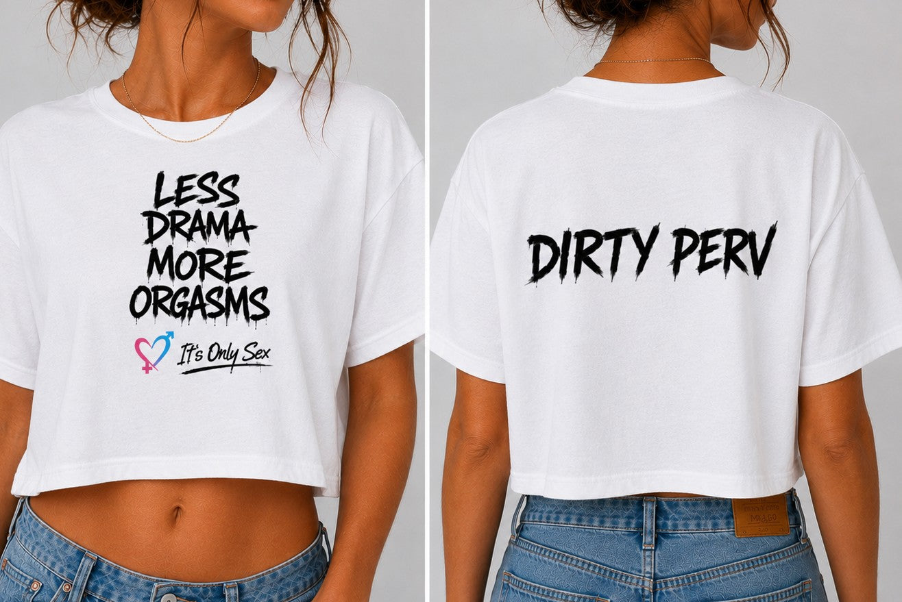 More Orgasms Jersey Crop Tee New Drop