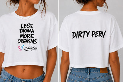 More Orgasms Jersey Crop Tee New Drop