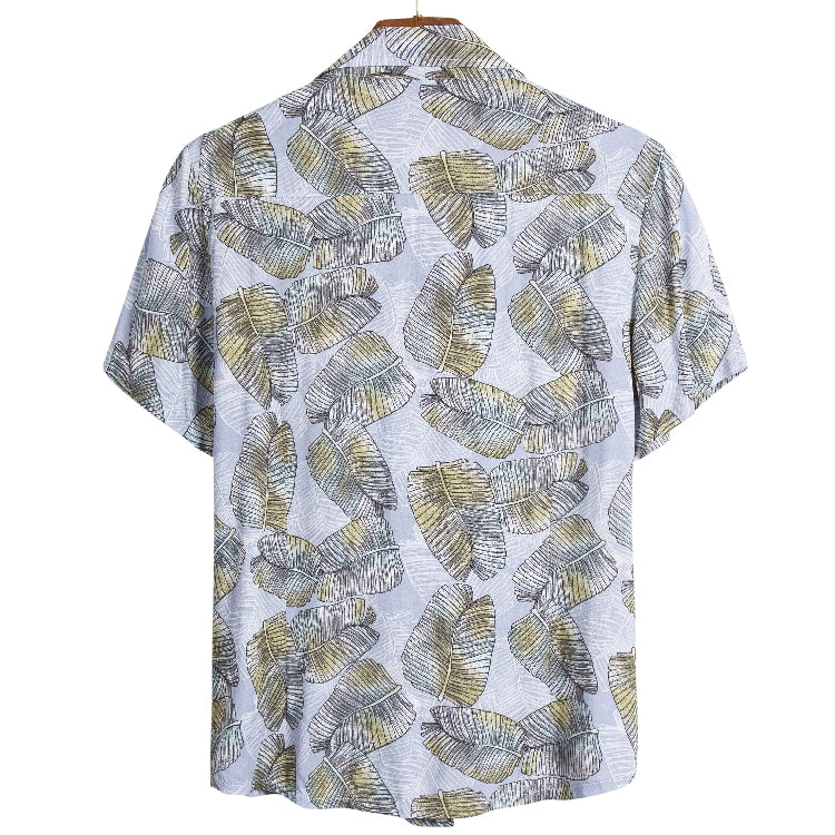 Hawaiian Floral Button Shirt - Leaf