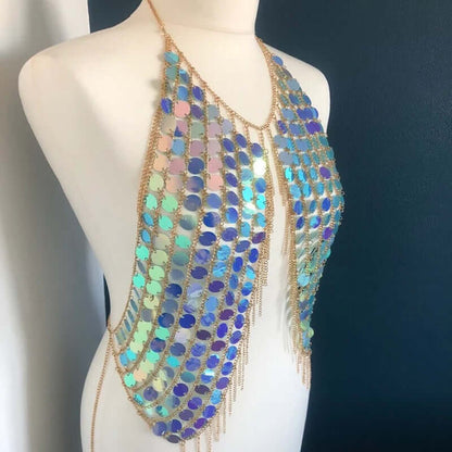 Sequin Body Chain Top