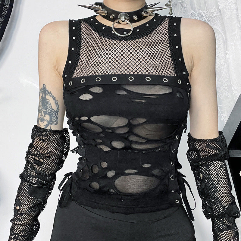 Punk Goth Mesh Top