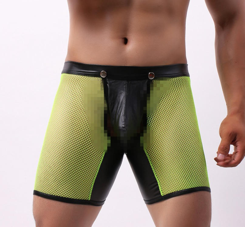 Drop Button Long Mesh Boxer Brief