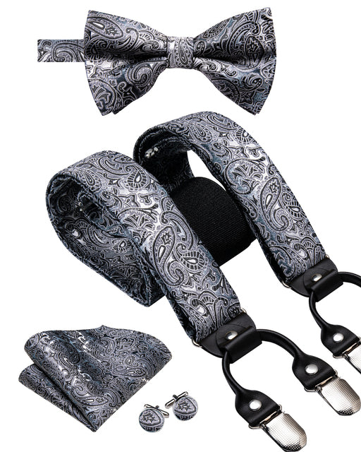 Silk Suspender Set with Cufflinks, Pocket Square and Bowtie