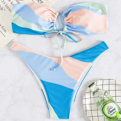 Pastel Waves Cheeky Bikini