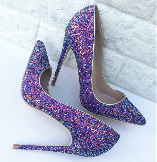 Purple Sequin High Heels