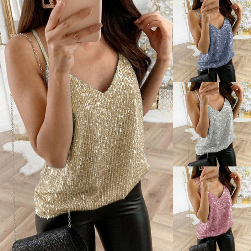 Glitter Spaghetti Strap Top