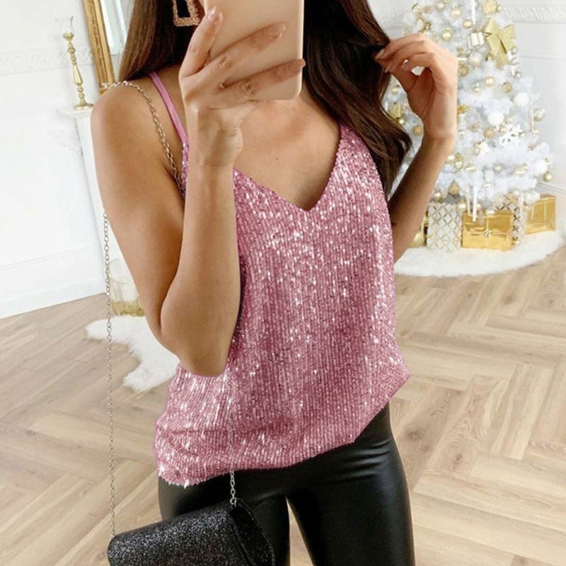 Glitter Spaghetti Strap Top