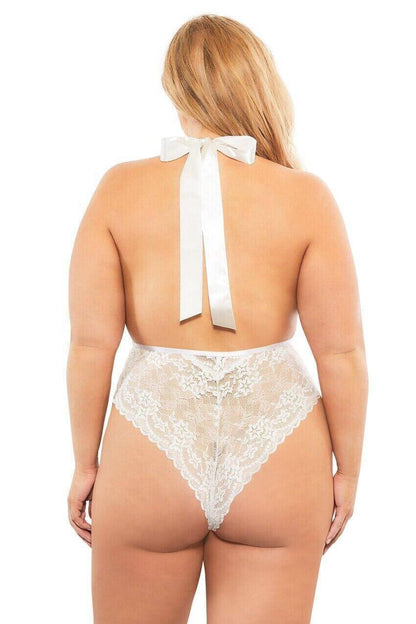 Nicki's Deep V Halter Bodysuit