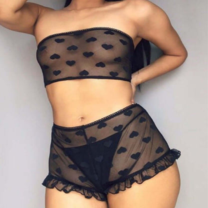 Be Mine Mesh Lace Shorts and Top Set