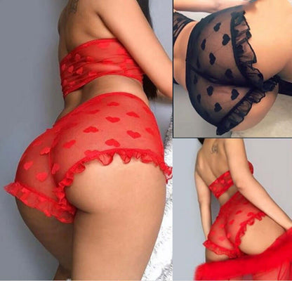 Be Mine Mesh Lace Shorts and Top Set