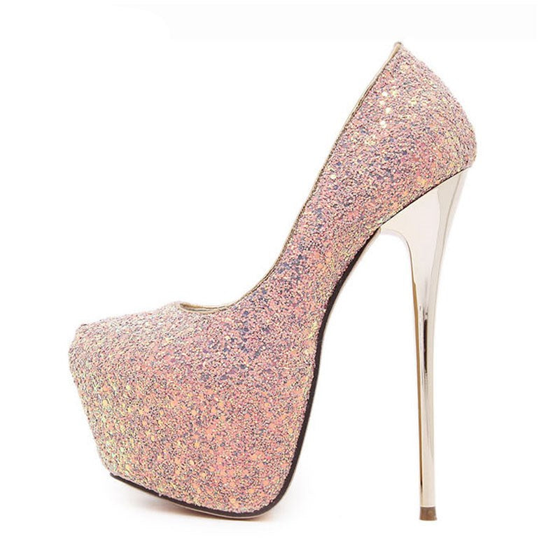 Sequined Stiletto High Heels